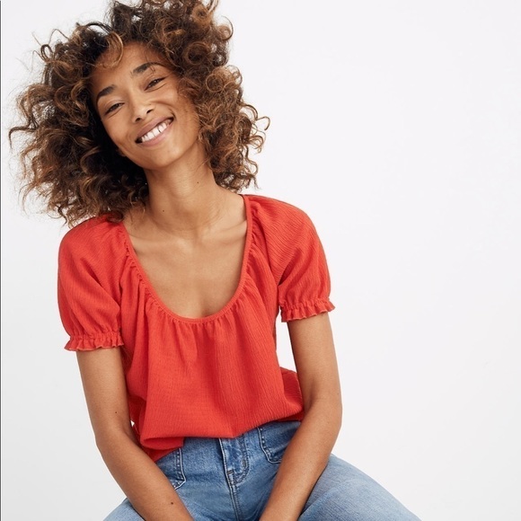 NWT Madewell Texture & Thread Peasant Top XXS - Picture 2 of 5